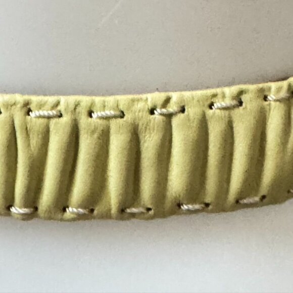 Ann Taylor Belt Green Ruche Leather Waist Dress Women's Size L - Picture 4 of 7